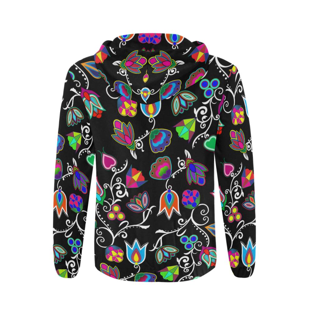 Indigenous Paisley Black All Over Print Full Zip Hoodie for Men (Model H14) All Over Print Full Zip Hoodie for Men (H14) e-joyer