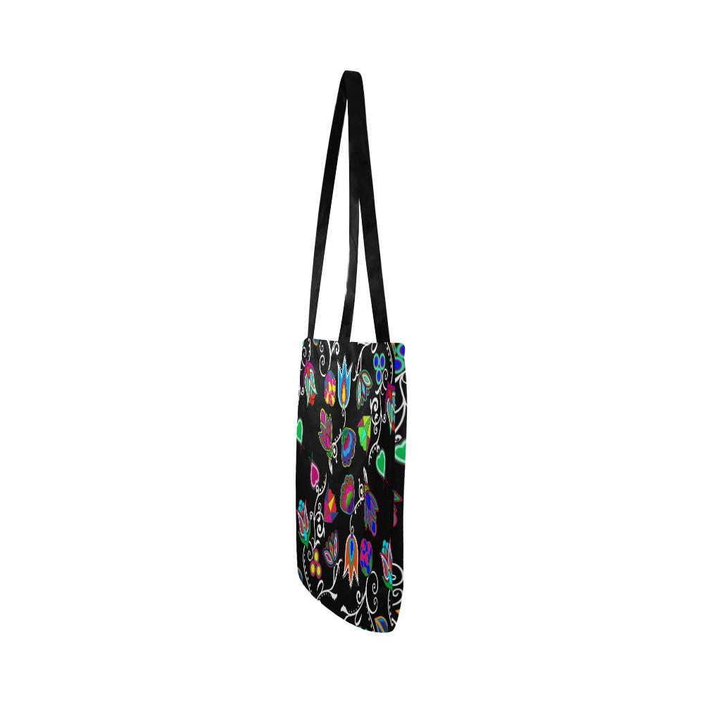 Indigenous Paisley - Black Reusable Shopping Bag Model 1660 (Two sides) Shopping Tote Bag (1660) e-joyer