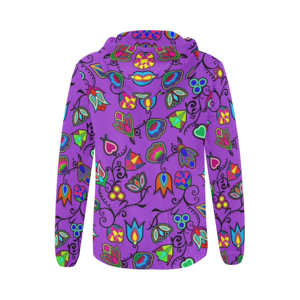 Indigenous Paisley - Dark Orchid All Over Print Full Zip Hoodie for Women (Model H14) All Over Print Full Zip Hoodie for Women (H14) e-joyer