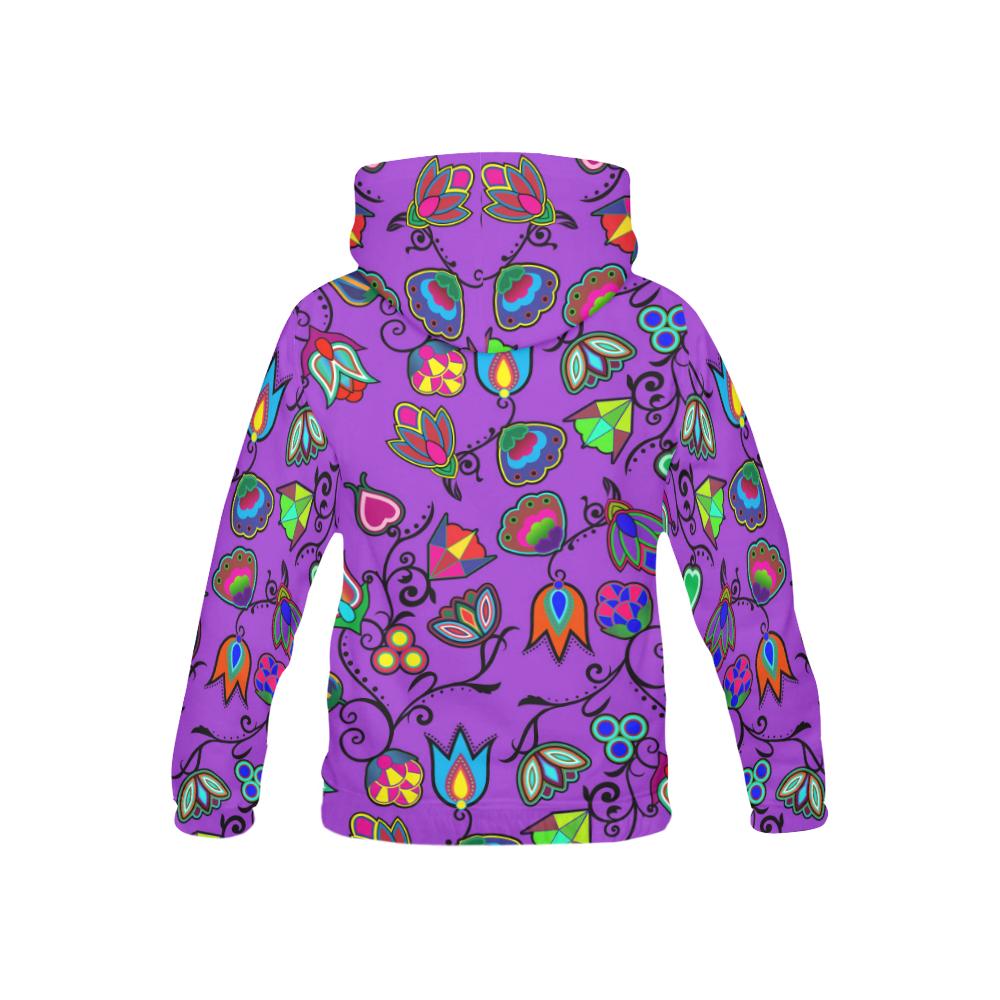 Indigenous Paisley - Dark Orchid All Over Print Hoodie for Kid (USA Size) (Model H13) All Over Print Hoodie for Kid (H13) e-joyer