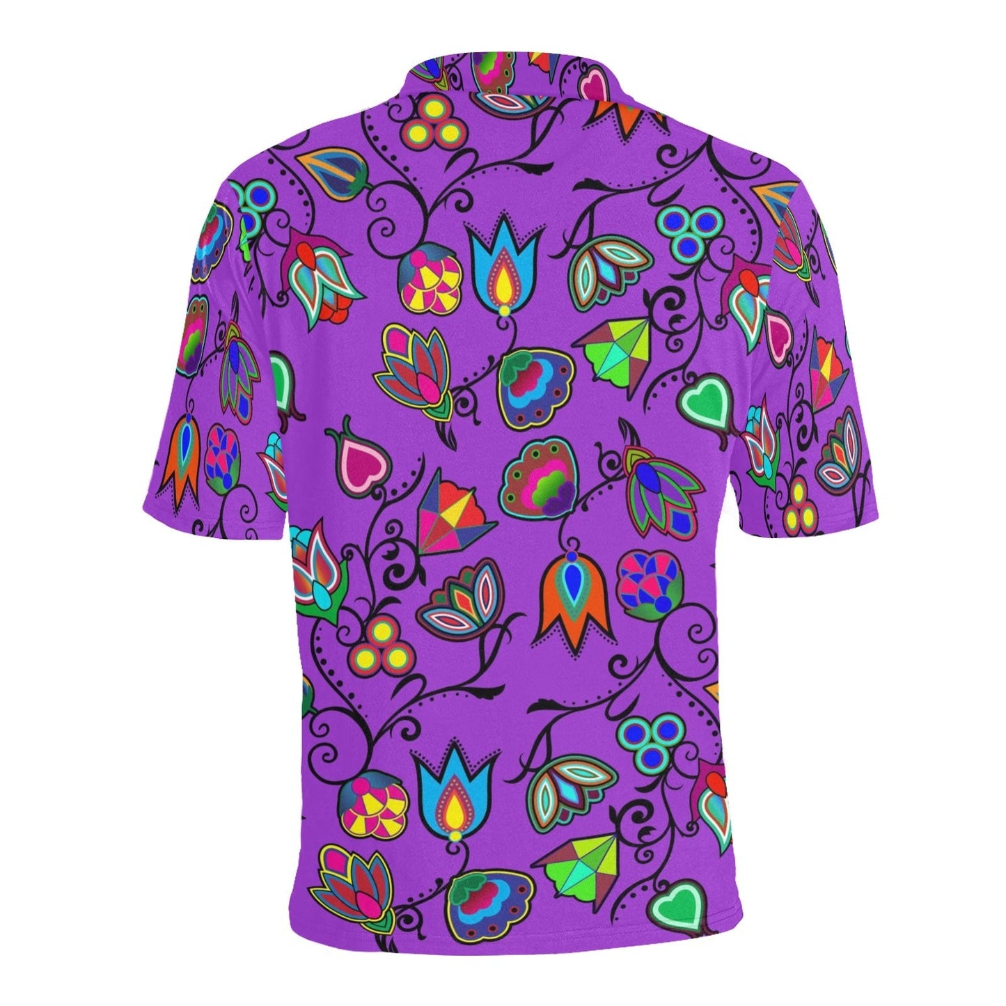 Indigenous Paisley Dark Orchid Men's All Over Print Polo Shirt (Model T55) Men's Polo Shirt (Model T55) e-joyer