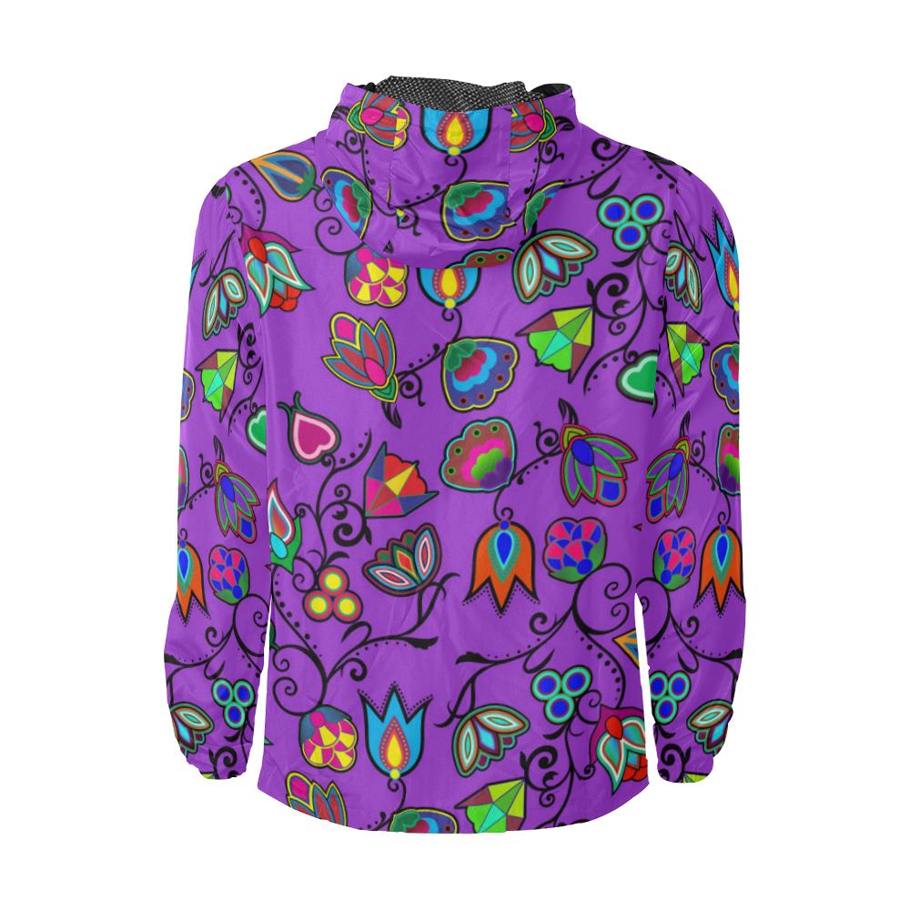 Indigenous Paisley - Dark Orchid Unisex All Over Print Windbreaker (Model H23) All Over Print Windbreaker for Men (H23) e-joyer