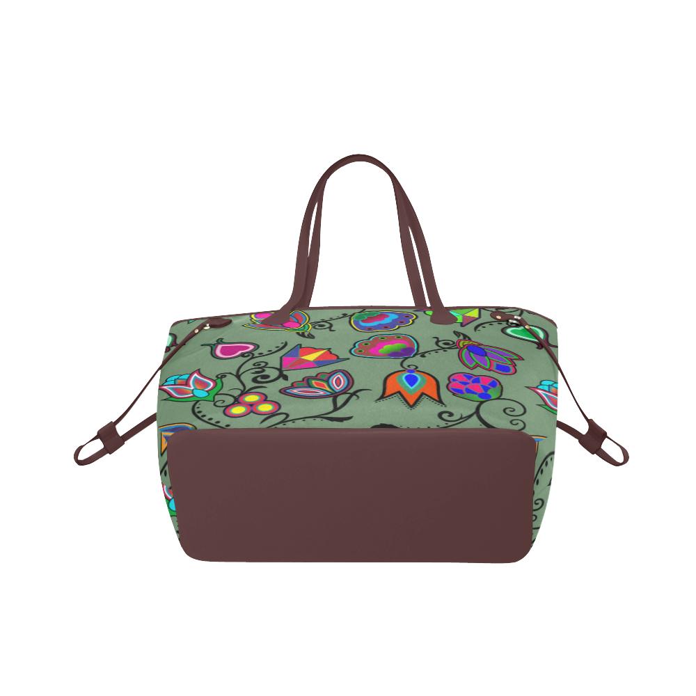 Indigenous Paisley - Dark Sea Clover Canvas Tote Bag (Model 1661) Clover Canvas Tote Bag (1661) e-joyer