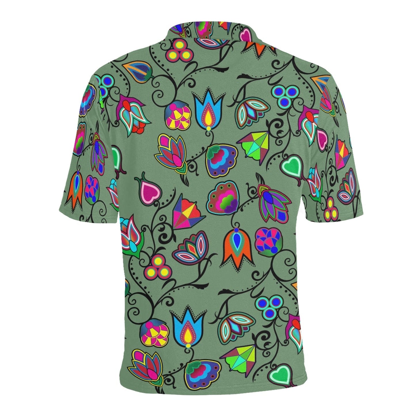 Indigenous Paisley Dark Sea Men's All Over Print Polo Shirt (Model T55) Men's Polo Shirt (Model T55) e-joyer