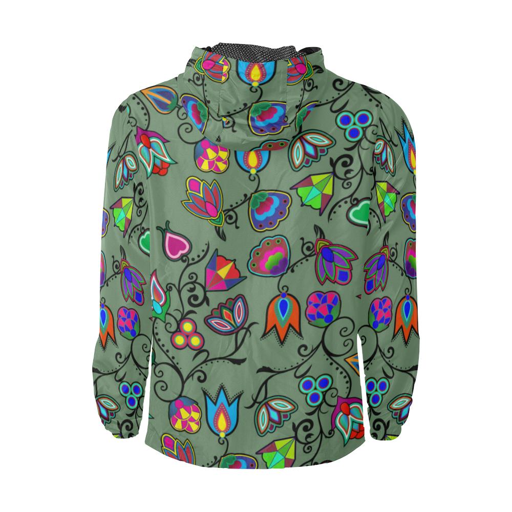 Indigenous Paisley - Dark Sea Unisex All Over Print Windbreaker (Model H23) All Over Print Windbreaker for Men (H23) e-joyer