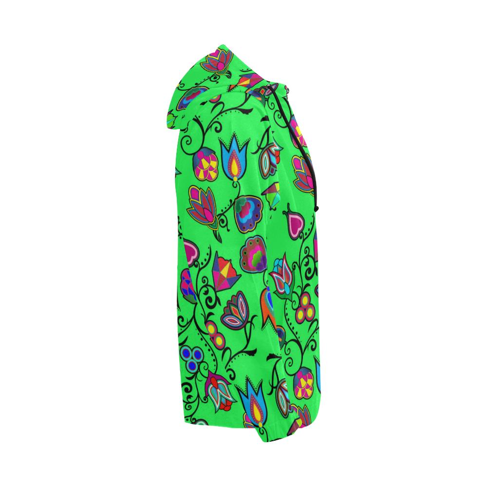 Indigenous Paisley - Green All Over Print Full Zip Hoodie for Men (Model H14) All Over Print Full Zip Hoodie for Men (H14) e-joyer