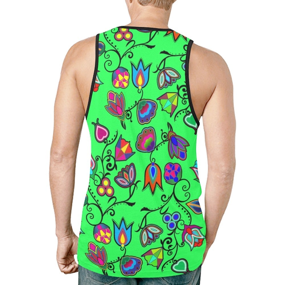 Indigenous Paisley Green New All Over Print Tank Top for Men (Model T46) New All Over Print Tank Top for Men (T46) e-joyer