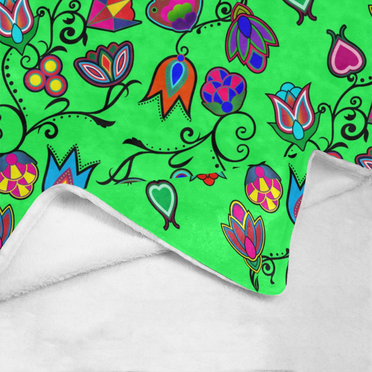 Indigenous Paisley - Green Ultra-Soft Micro Fleece Blanket 50"x60" Ultra-Soft Blanket 50''x60'' e-joyer