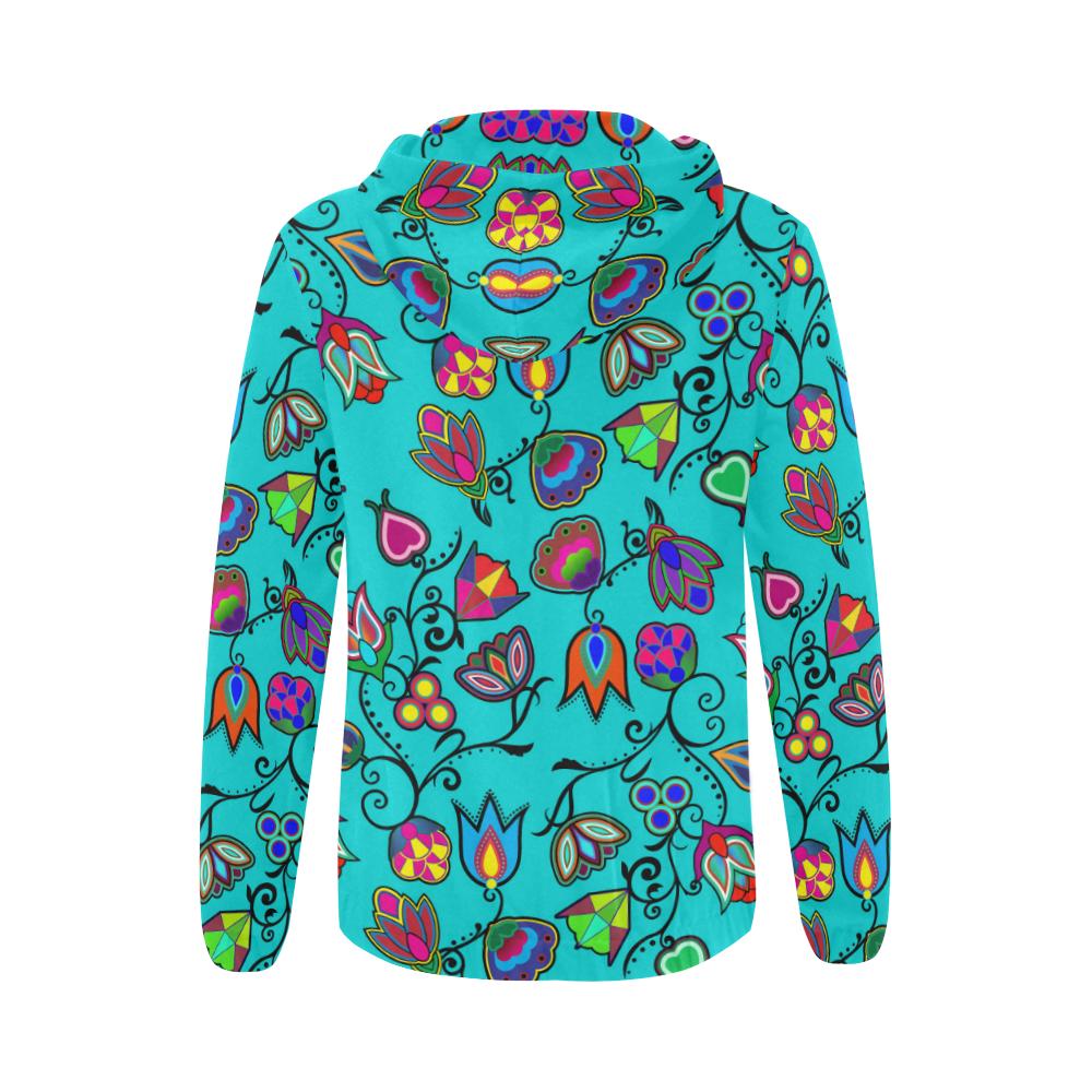 Indigenous Paisley - Sky All Over Print Full Zip Hoodie for Women (Model H14) All Over Print Full Zip Hoodie for Women (H14) e-joyer