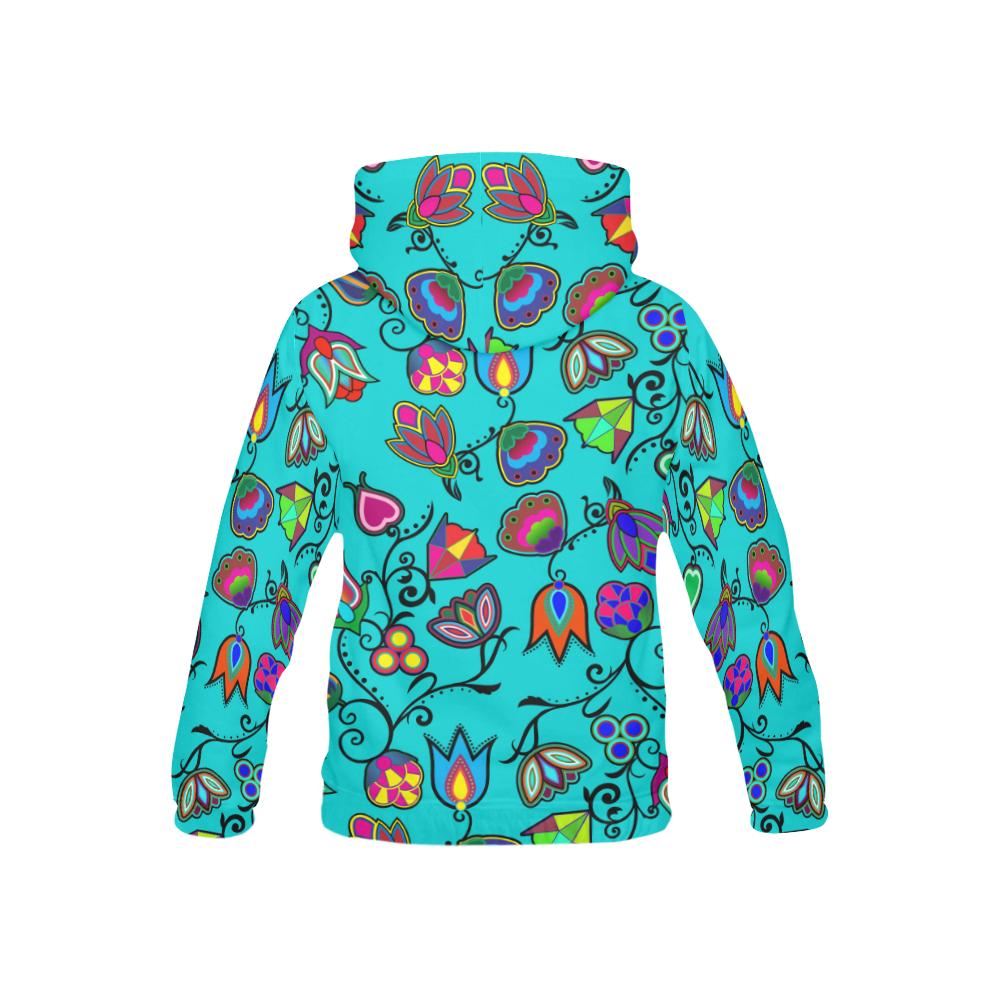 Indigenous Paisley - Sky All Over Print Hoodie for Kid (USA Size) (Model H13) All Over Print Hoodie for Kid (H13) e-joyer