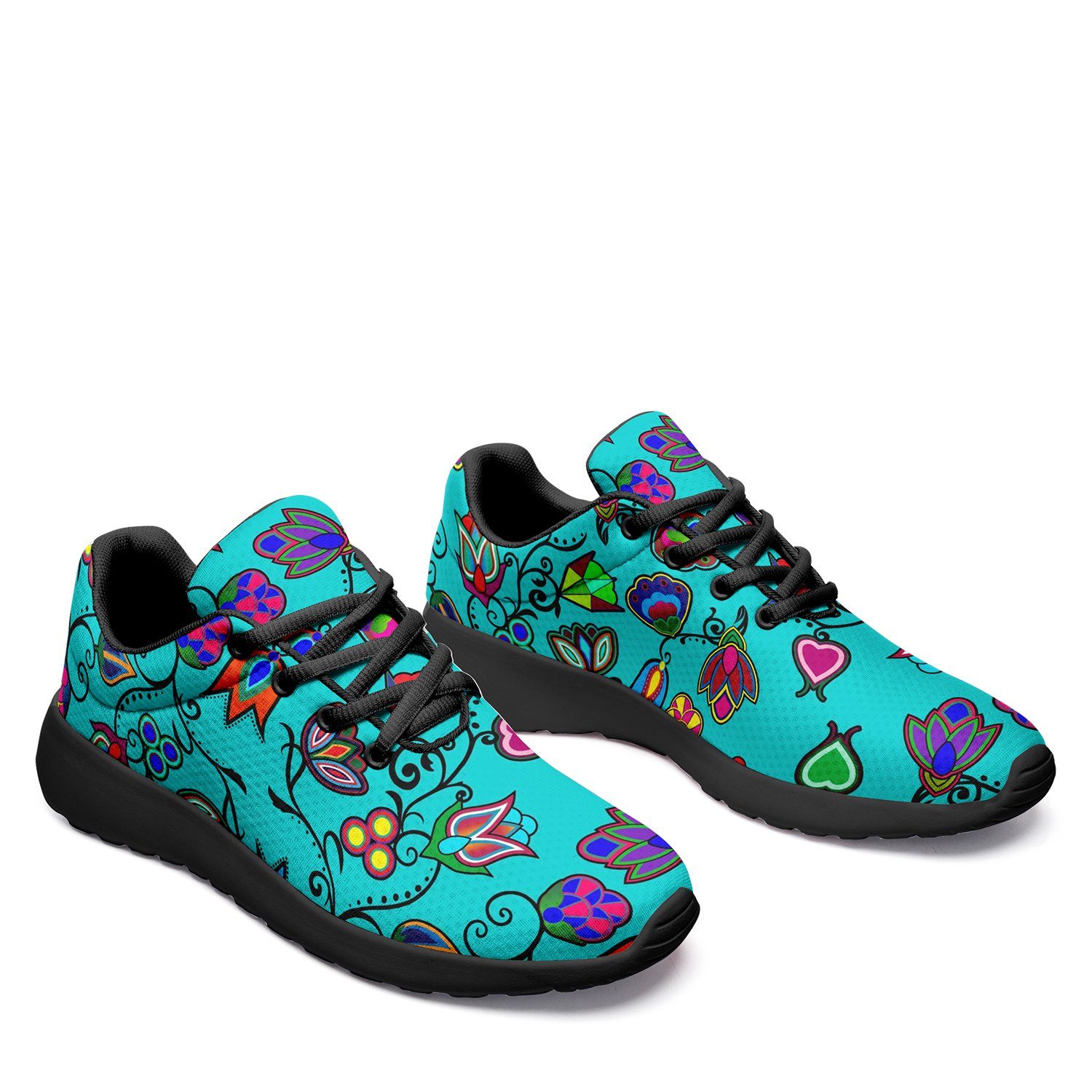 Indigenous Paisley White Ipottaa Basketball / Sport High Top Shoes - White Sole main image 1