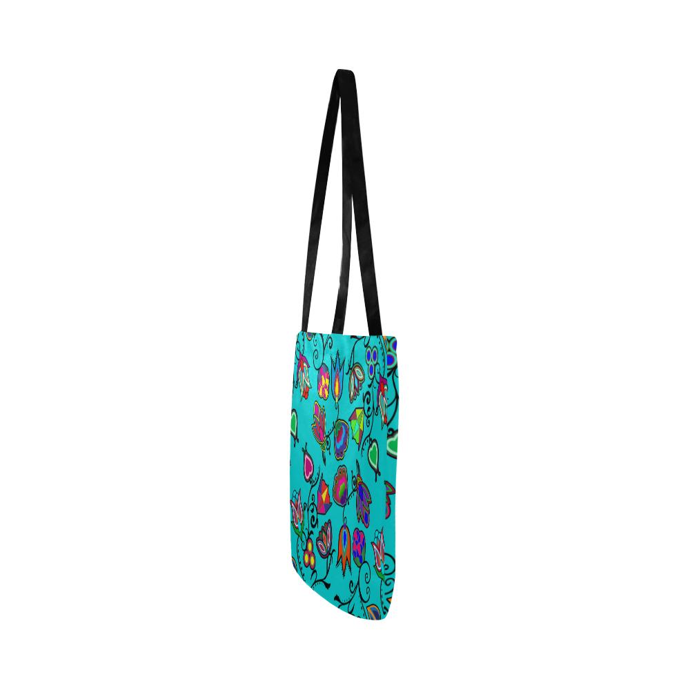 Indigenous Paisley - Sky Reusable Shopping Bag Model 1660 (Two sides) Shopping Tote Bag (1660) e-joyer