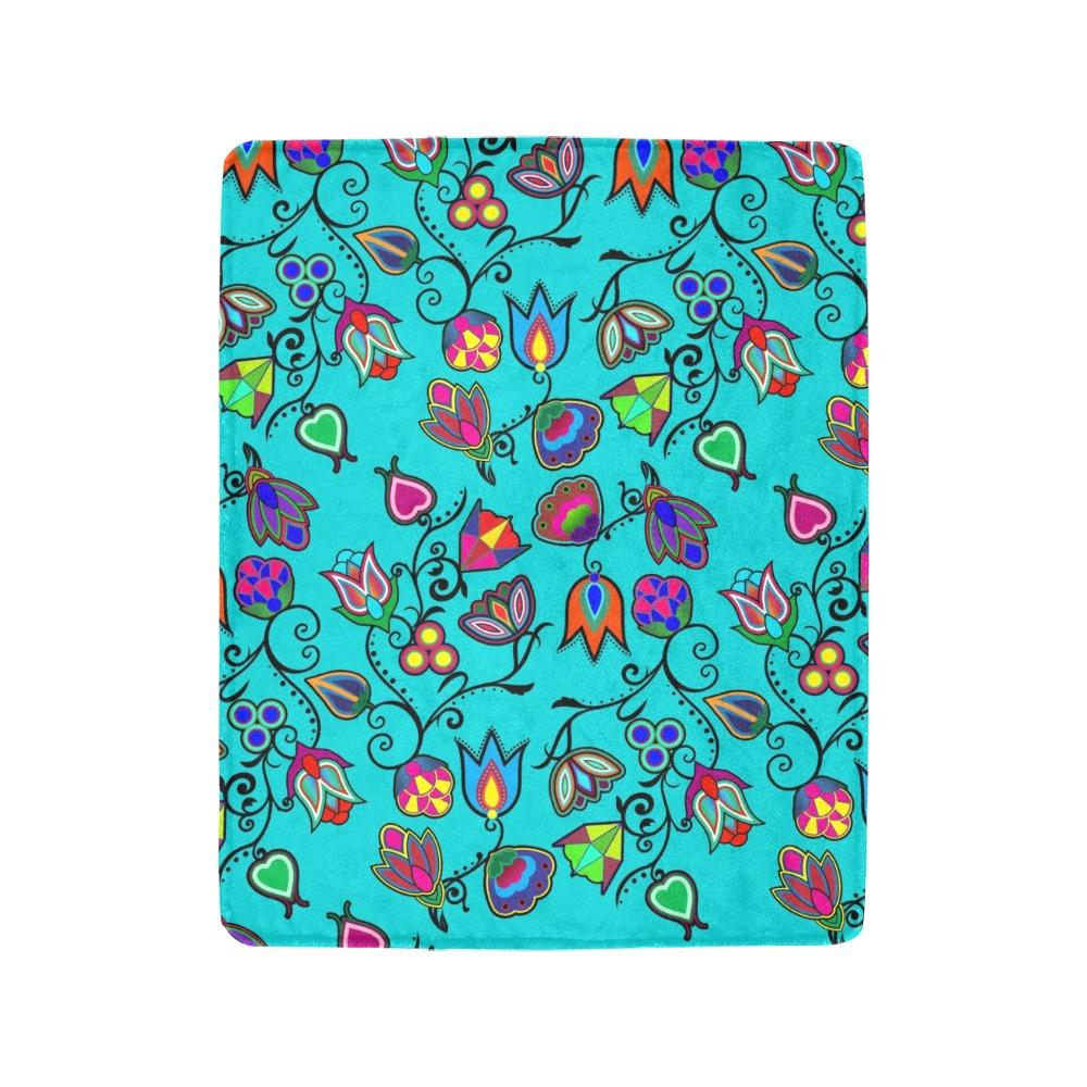Indigenous Paisley Sky Small Micro Fleece Blanket by 49 Dzine