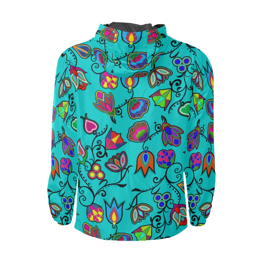 Indigenous Paisley - Sky Unisex All Over Print Windbreaker (Model H23) All Over Print Windbreaker for Men (H23) e-joyer
