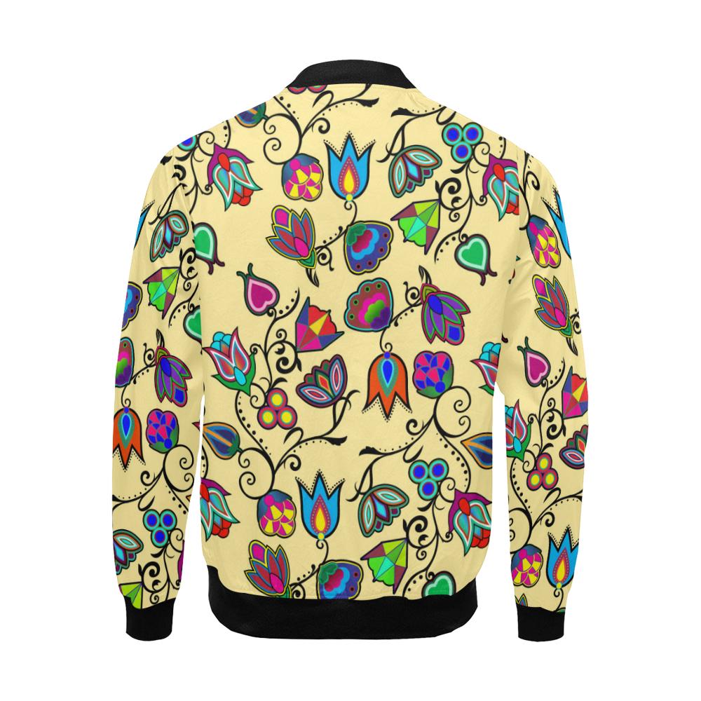 Indigenous Paisley - Vanilla All Over Print Bomber Jacket for Men/Large Size (Model H19) All Over Print Bomber Jacket for Men/Large (H19) e-joyer