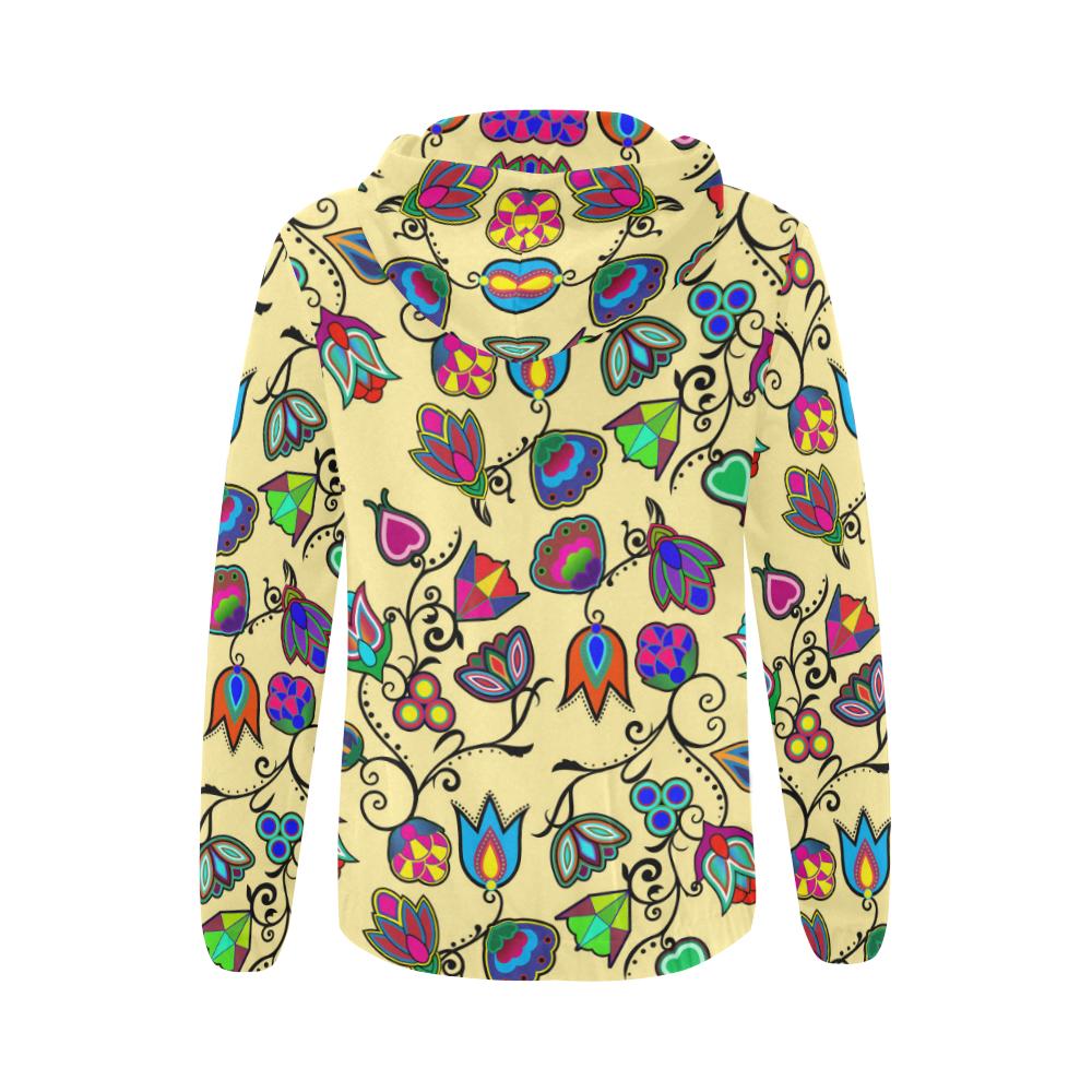 Indigenous Paisley - Vanilla All Over Print Full Zip Hoodie for Women (Model H14) All Over Print Full Zip Hoodie for Women (H14) e-joyer