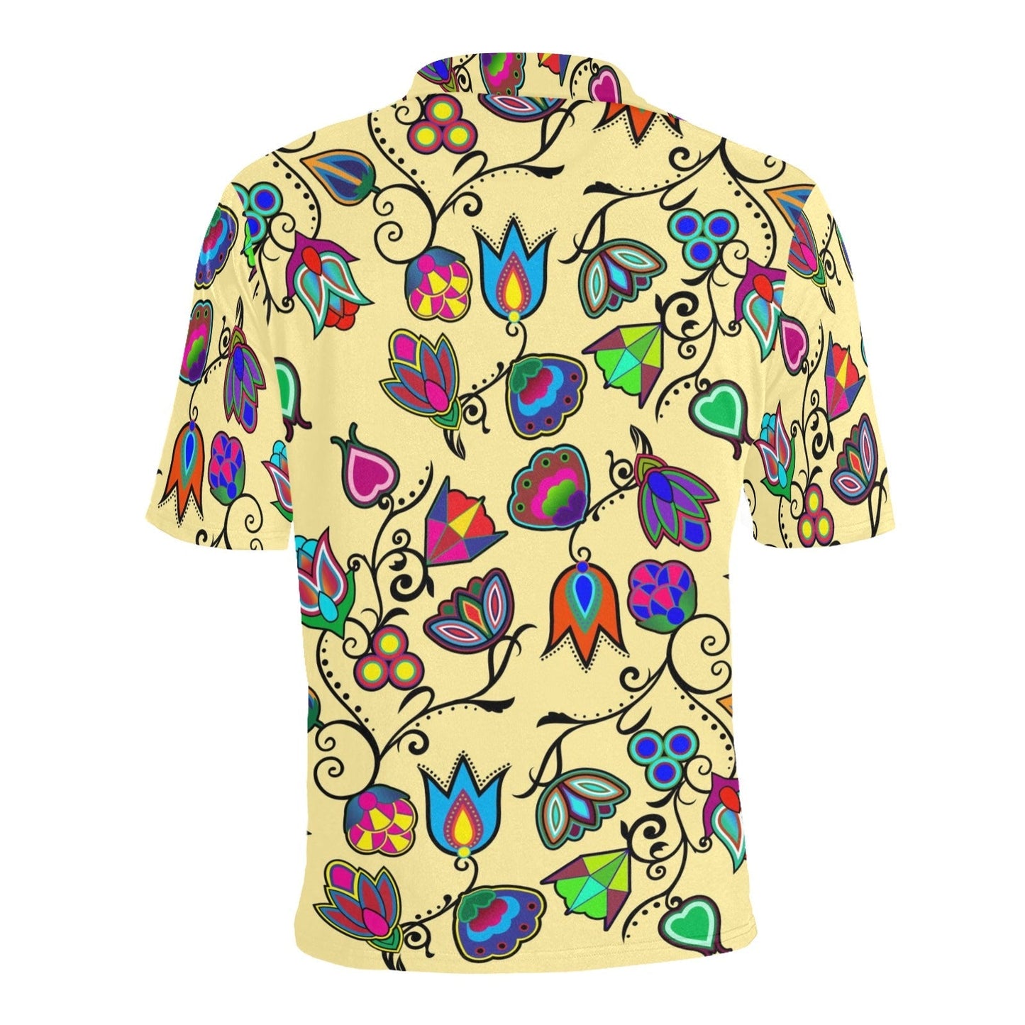 Indigenous Paisley Vanilla Men's All Over Print Polo Shirt (Model T55) Men's Polo Shirt (Model T55) e-joyer