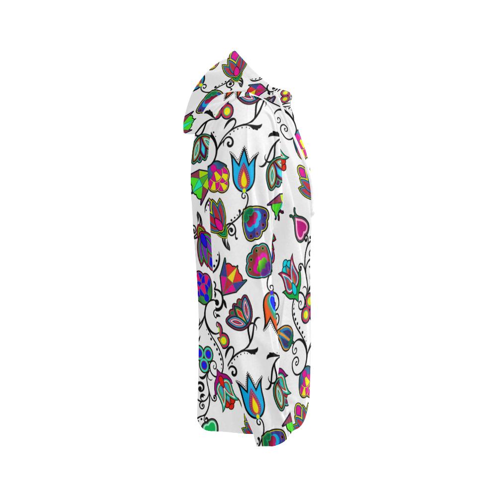 Indigenous Paisley - White All Over Print Full Zip Hoodie for Women (Model H14) All Over Print Full Zip Hoodie for Women (H14) e-joyer