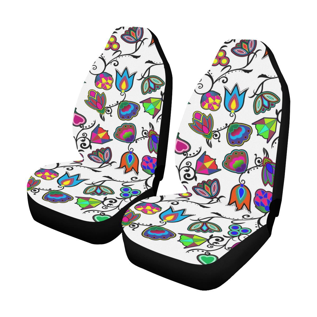Indigenous Paisley - White Car Seat Covers (Set of 2) Car Seat Covers e-joyer