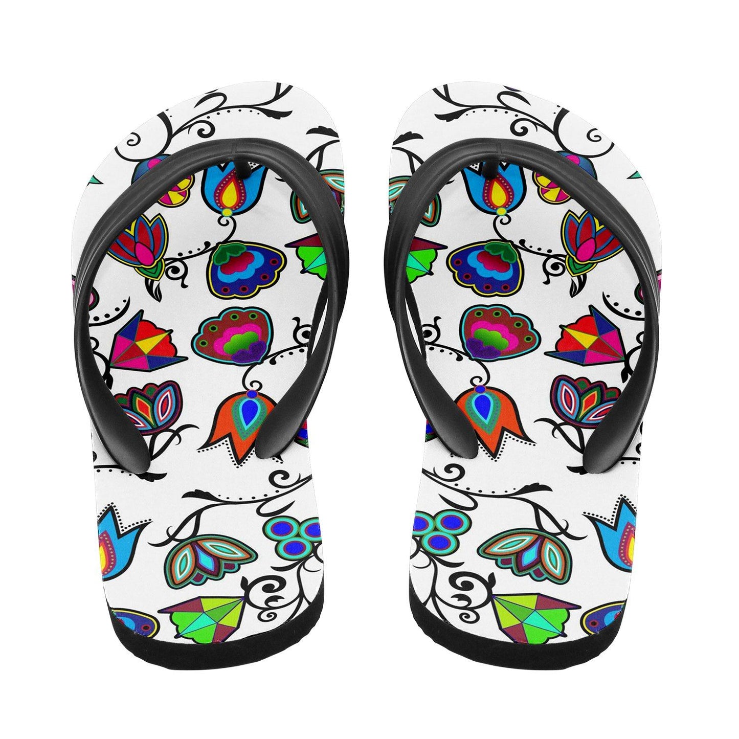 Indigenous Paisley White Flip Flops 49 Dzine