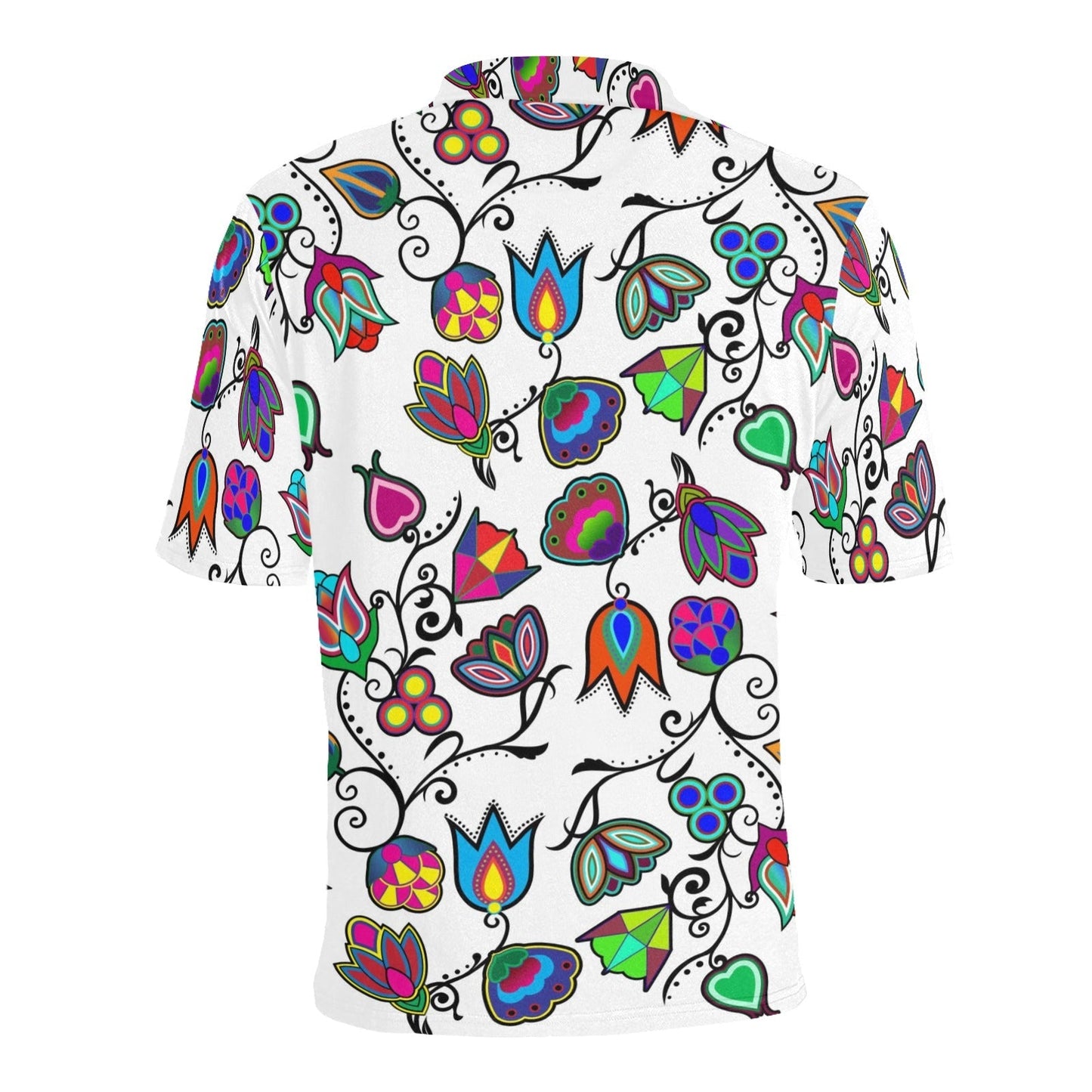 Indigenous Paisley White Men's All Over Print Polo Shirt (Model T55) Men's Polo Shirt (Model T55) e-joyer