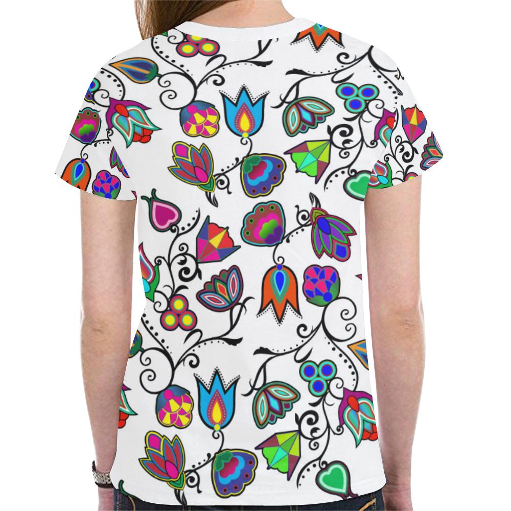 Indigenous Paisley - White New All Over Print T-shirt for Women (Model T45) New All Over Print T-shirt for Women (T45) e-joyer