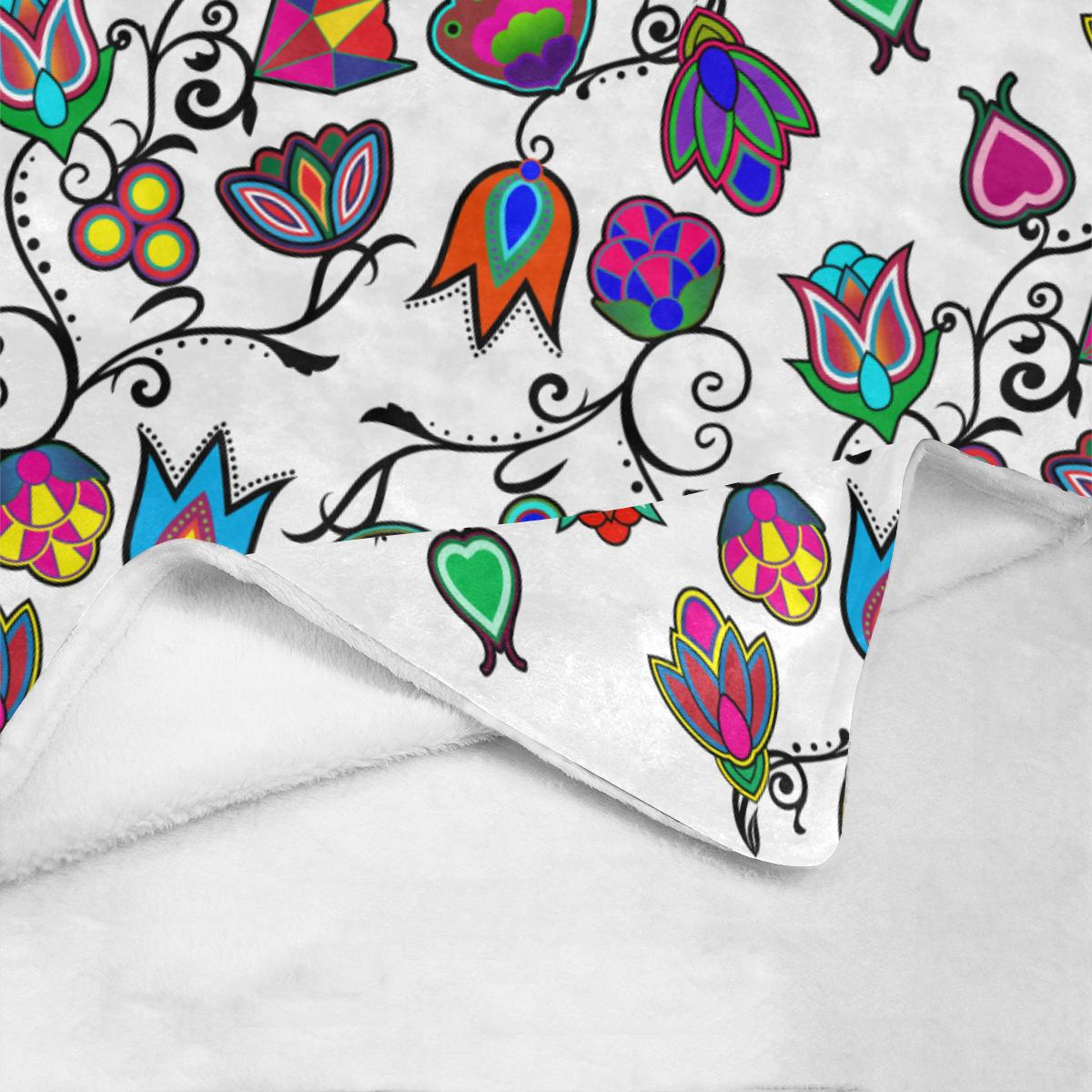 Indigenous Paisley - White Ultra-Soft Micro Fleece Blanket 50"x60" Ultra-Soft Blanket 50''x60'' e-joyer