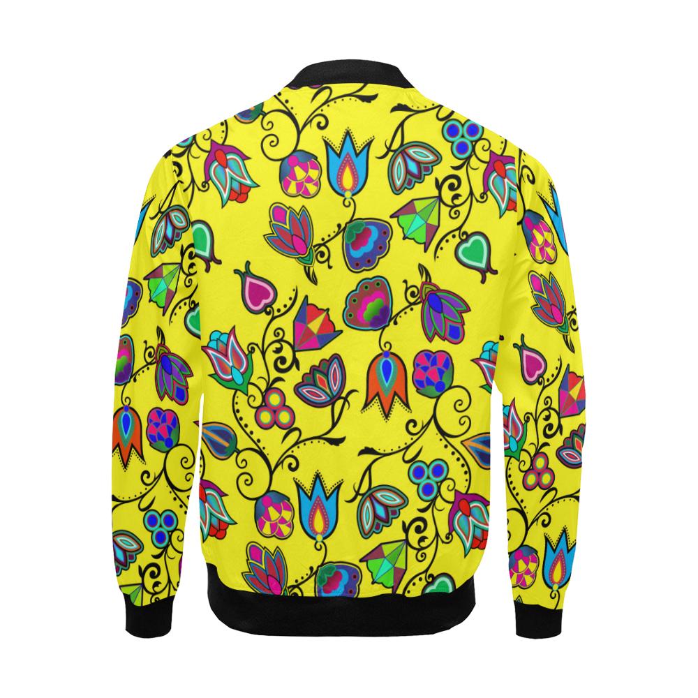 Indigenous Paisley - Yellow All Over Print Bomber Jacket for Men/Large Size (Model H19) All Over Print Bomber Jacket for Men/Large (H19) e-joyer