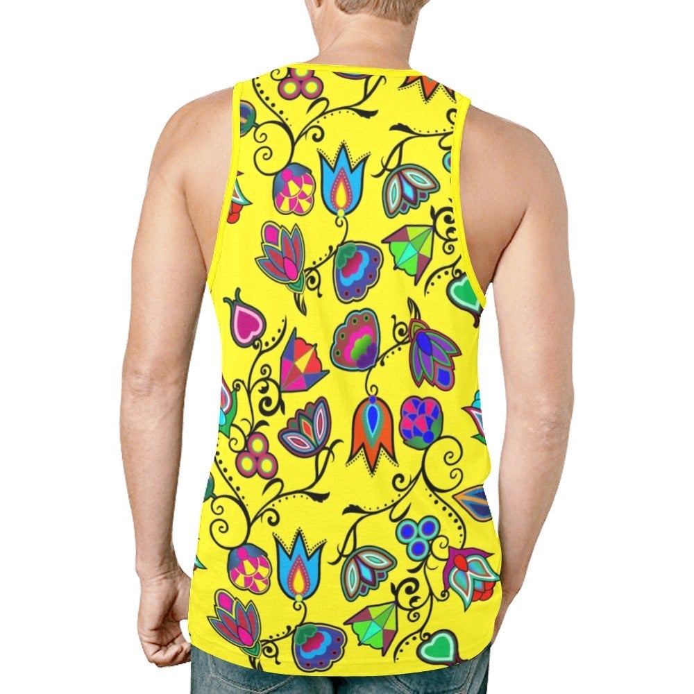 Indigenous Paisley Yellow New All Over Print Tank Top for Men (Model T46) New All Over Print Tank Top for Men (T46) e-joyer