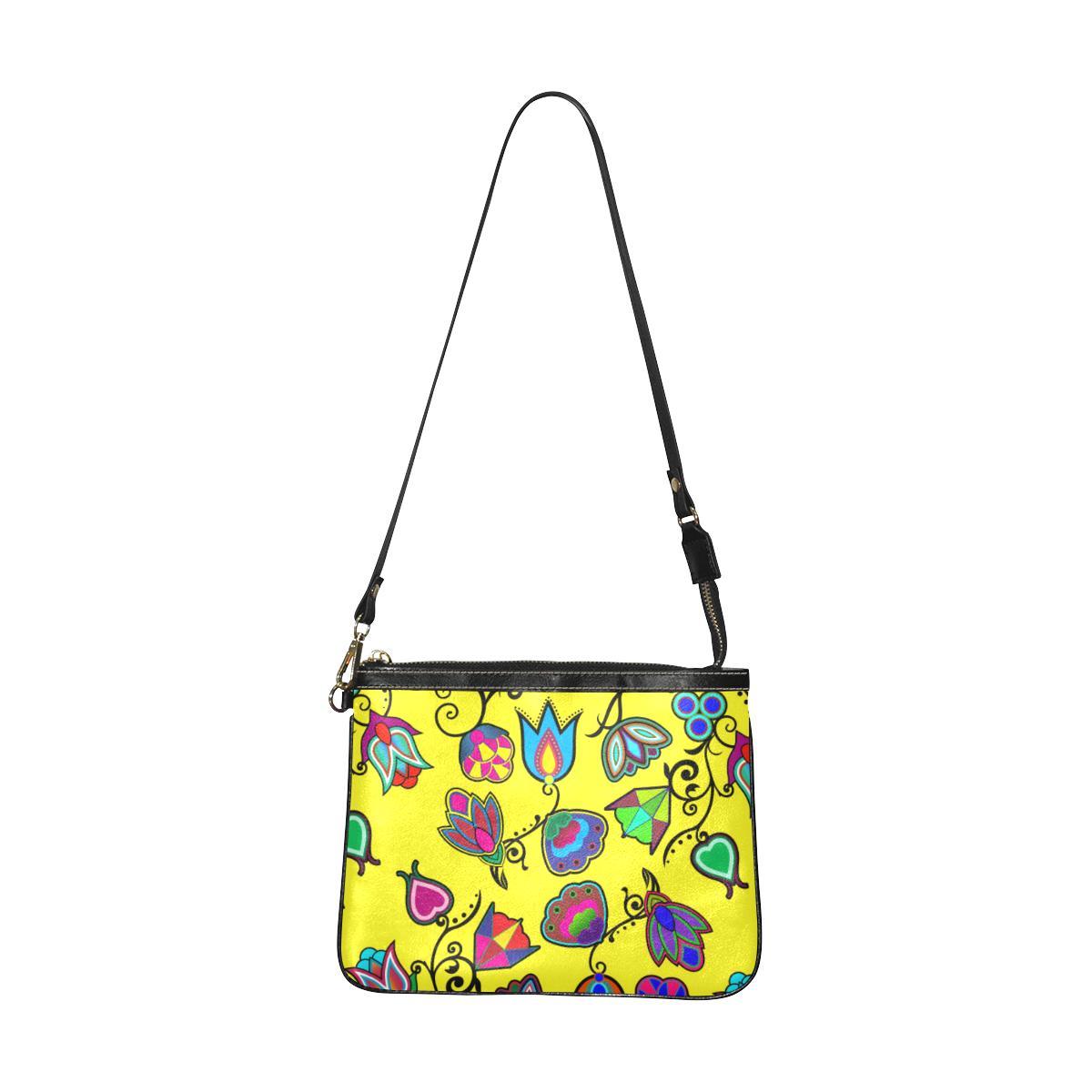 Indigenous Paisley - Yellow Small Shoulder Bag (Model 1710) Small Shoulder Bag (1710) e-joyer