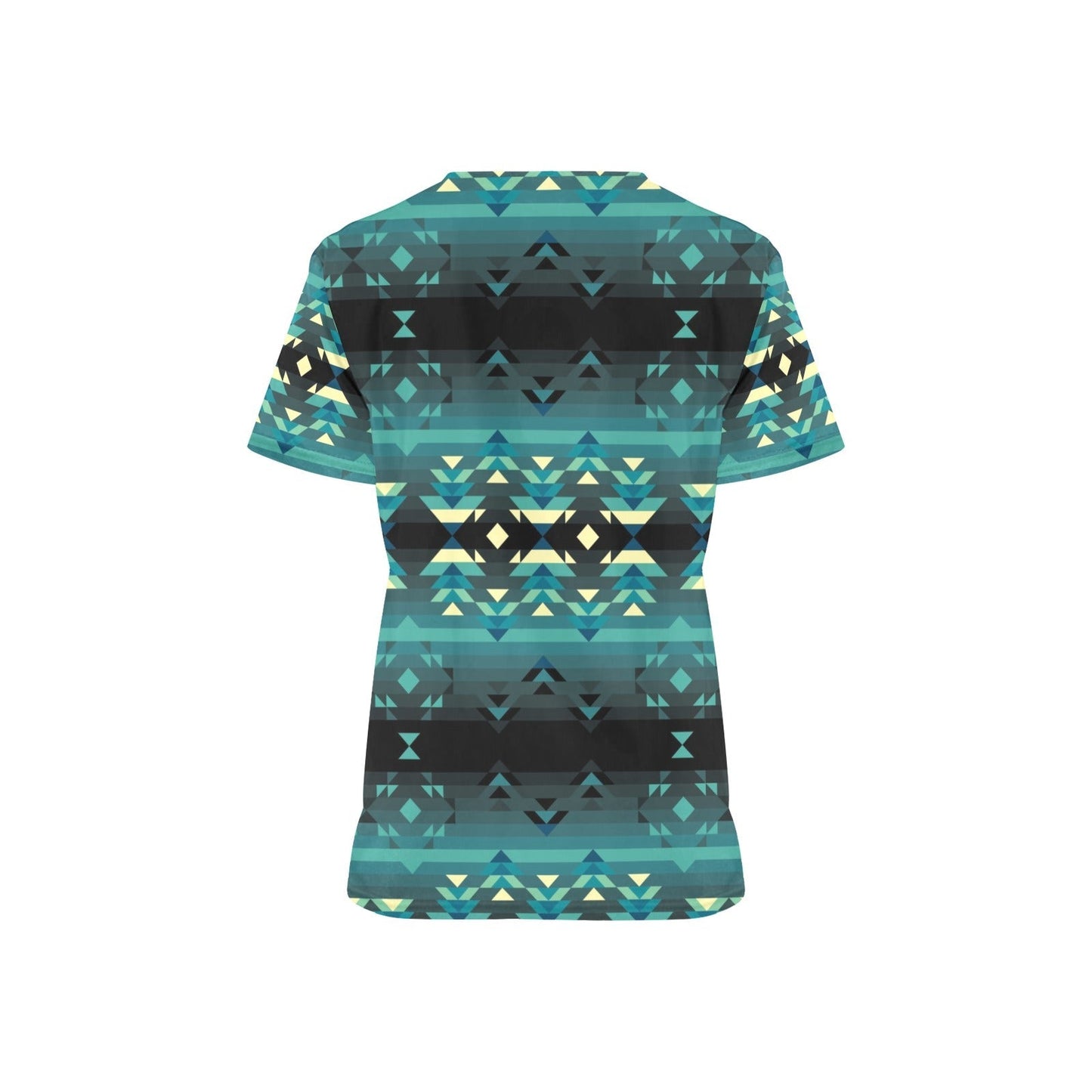 Inspire Green All Over Print Scrub Top Scrub Top e-joyer