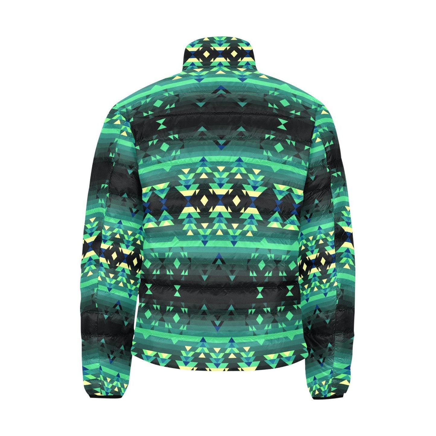 Inspire Green Men's Stand Collar Padded Jacket (Model H41) Men's Stand Collar Padded Jacket (H41) e-joyer