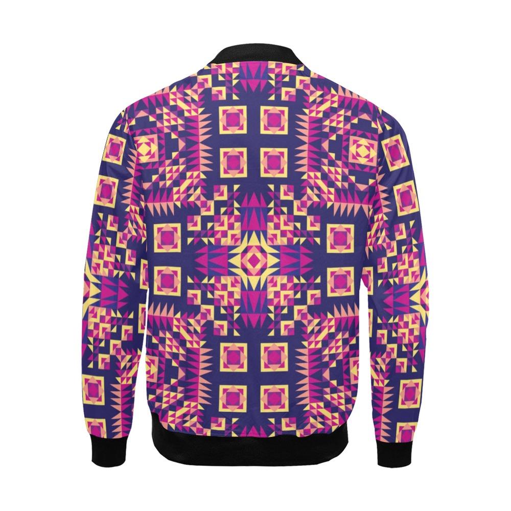 Kaleidoscope Bleu All Over Print Bomber Jacket for Men (Model H19) Jacket e-joyer