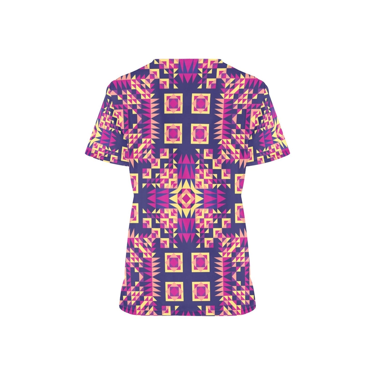 Kaleidoscope Bleu All Over Print Scrub Top Scrub Top e-joyer