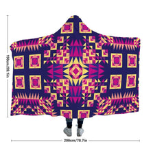 Load image into Gallery viewer, Kaleidoscope Bleu Hooded Blanket blanket 49 Dzine 
