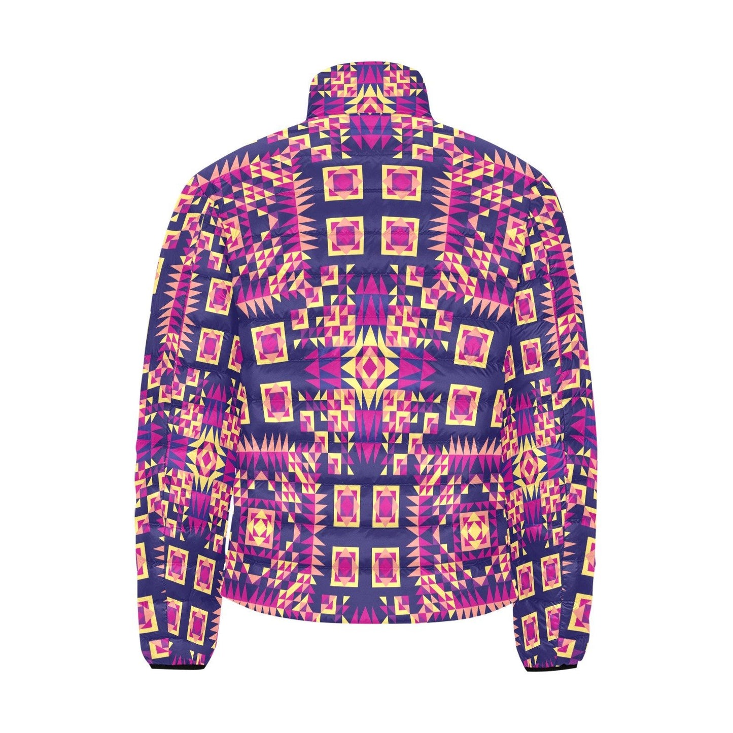 Kaleidoscope Bleu Men's Stand Collar Padded Jacket (Model H41) Men's Stand Collar Padded Jacket (H41) e-joyer