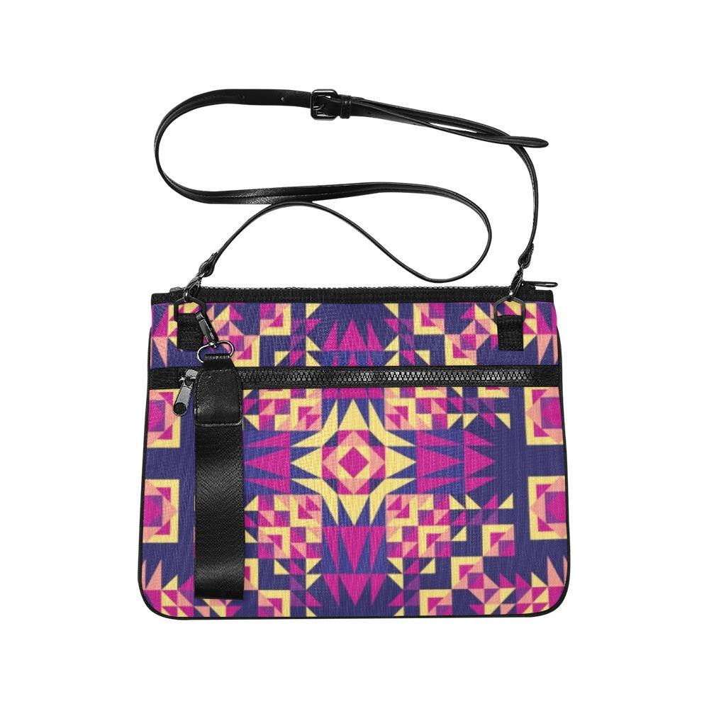 Kaleidoscope Bleu Slim Clutch Bag (Model 1668) Slim Clutch Bags (1668) e-joyer