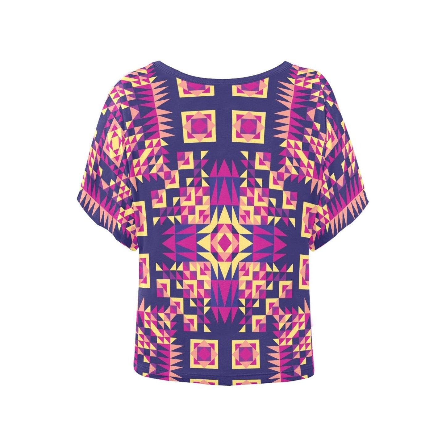 Kaleidoscope Bleu Women's Batwing-Sleeved Blouse T shirt (Model T44) Women's Batwing-Sleeved Blouse T shirt (T44) e-joyer