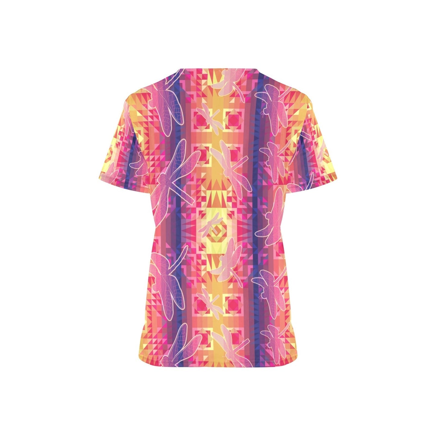 Kaleidoscope Dragonfly All Over Print Scrub Top Scrub Top e-joyer