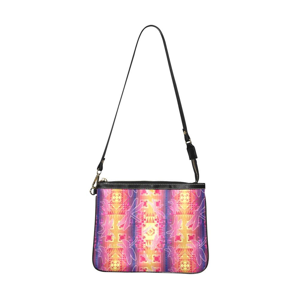Kaleidoscope Dragonfly Small Shoulder Bag (Model 1710) Small Shoulder Bag (1710) e-joyer