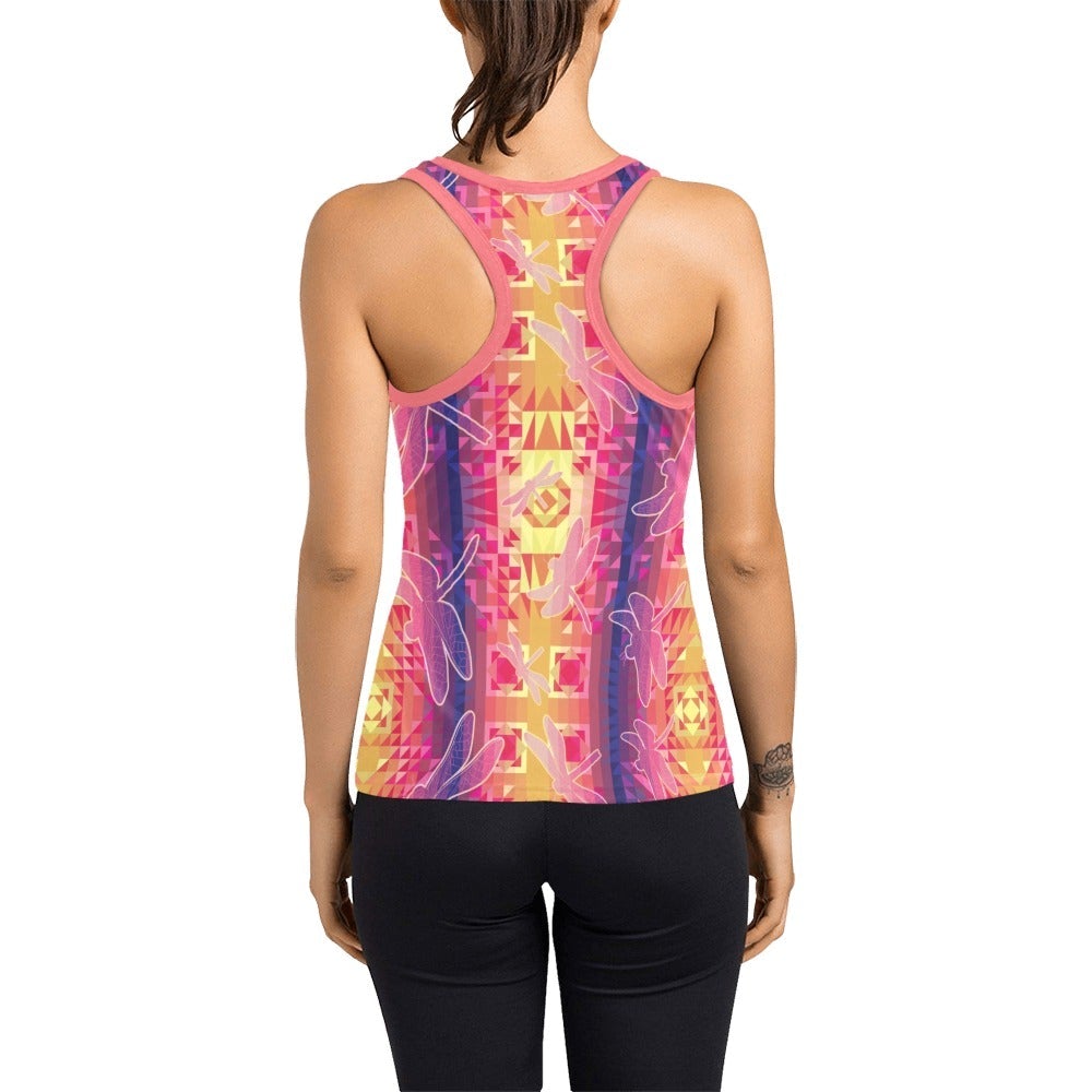 Kaleidoscope Dragonfly Women's Racerback Tank Top (Model T60) Racerback Tank Top (T60) e-joyer