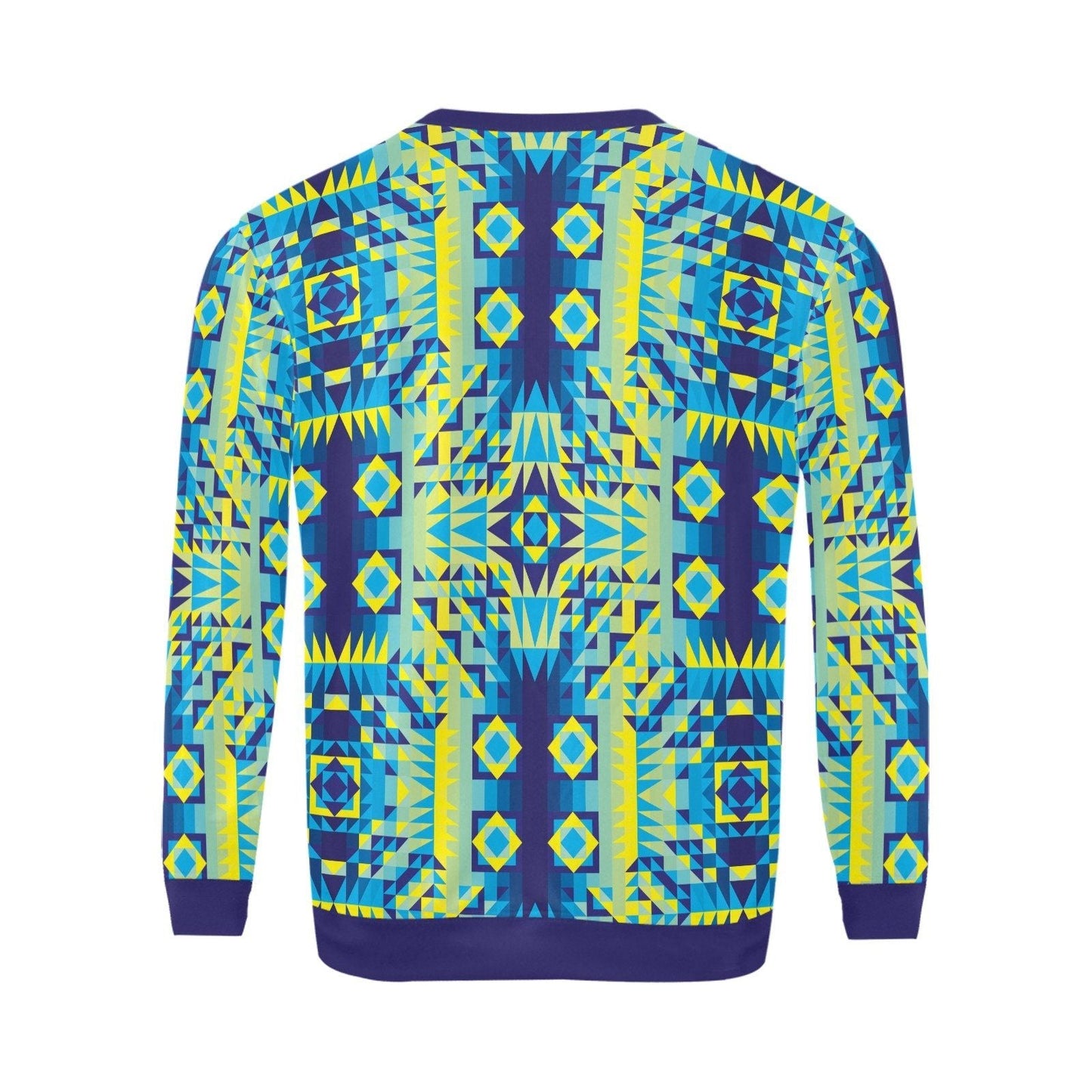 Kaleidoscope Jaune Bleu All Over Print Crewneck Sweatshirt for Men (Model H18) shirt e-joyer