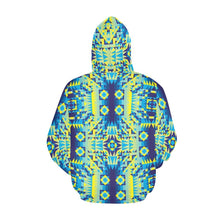 Load image into Gallery viewer, Kaleidoscope Jaune Bleu All Over Print Hoodie for Women (USA Size) (Model H13) All Over Print Hoodie for Women (H13) e-joyer 
