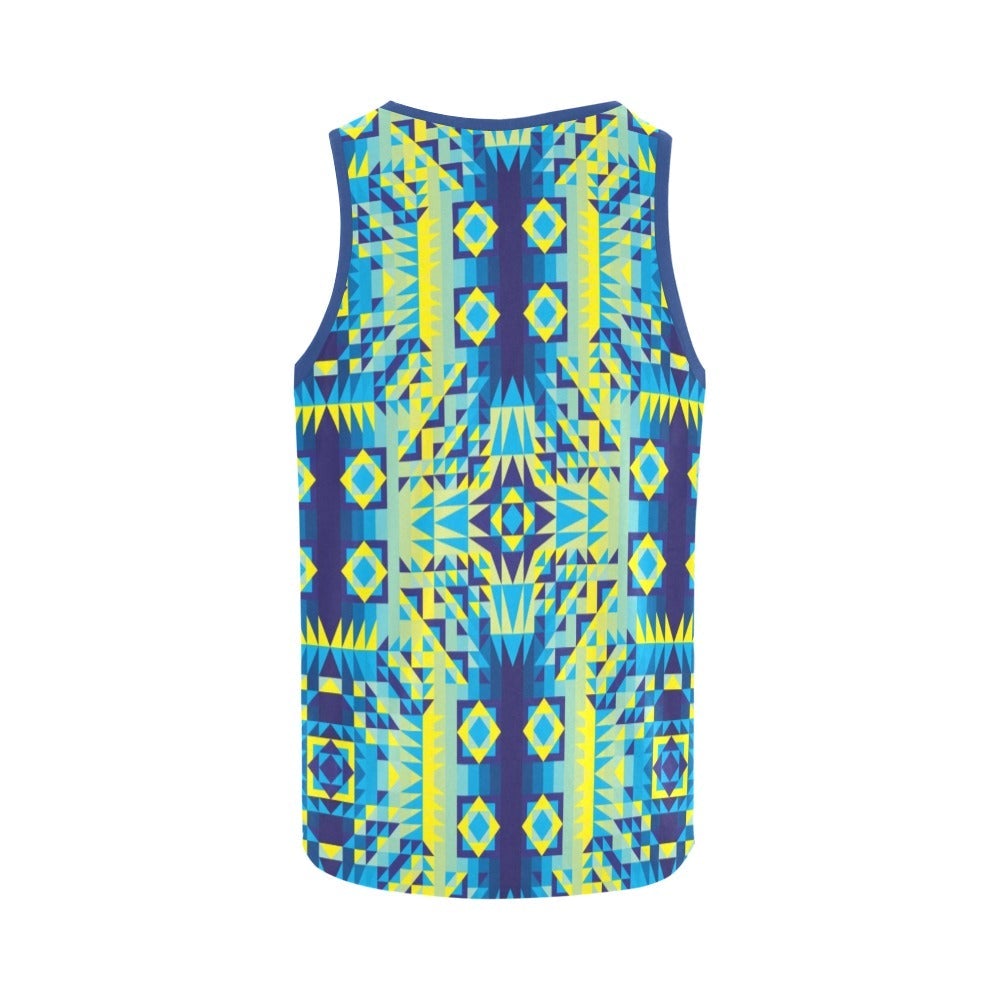 Kaleidoscope Jaune Bleu All Over Print Tank Top for Women (Model T43) All Over Print Tank Top for Women (T43) e-joyer
