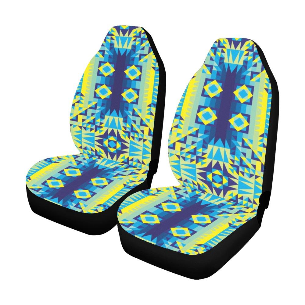 Kaleidoscope Jaune Bleu Car Seat Covers (Set of 2) Car Seat Covers e-joyer