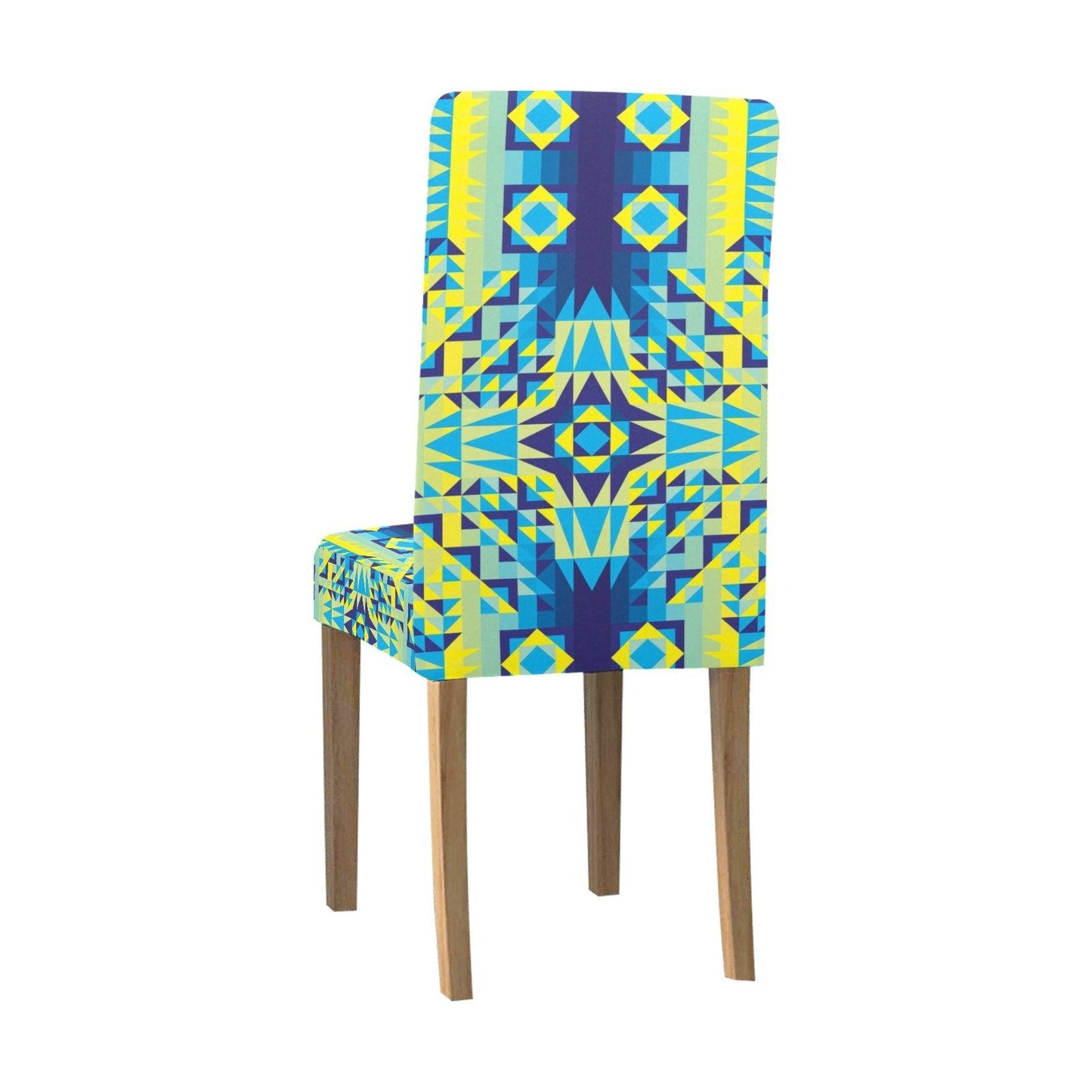 Kaleidoscope Jaune Bleu Chair Cover (Pack of 6) Chair Cover (Pack of 6) e-joyer
