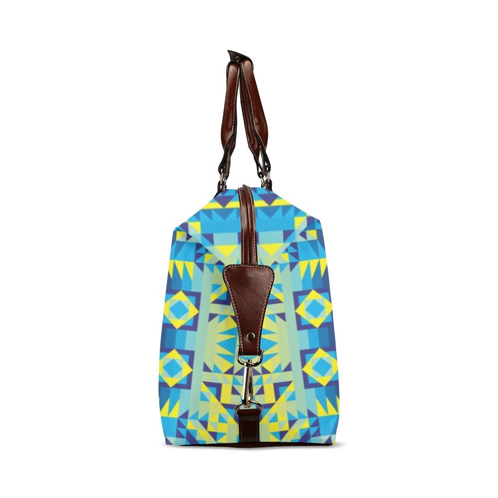 Kaleidoscope Jaune Bleu Classic Travel Bag (Model 1643) Remake Classic Travel Bags (1643) e-joyer