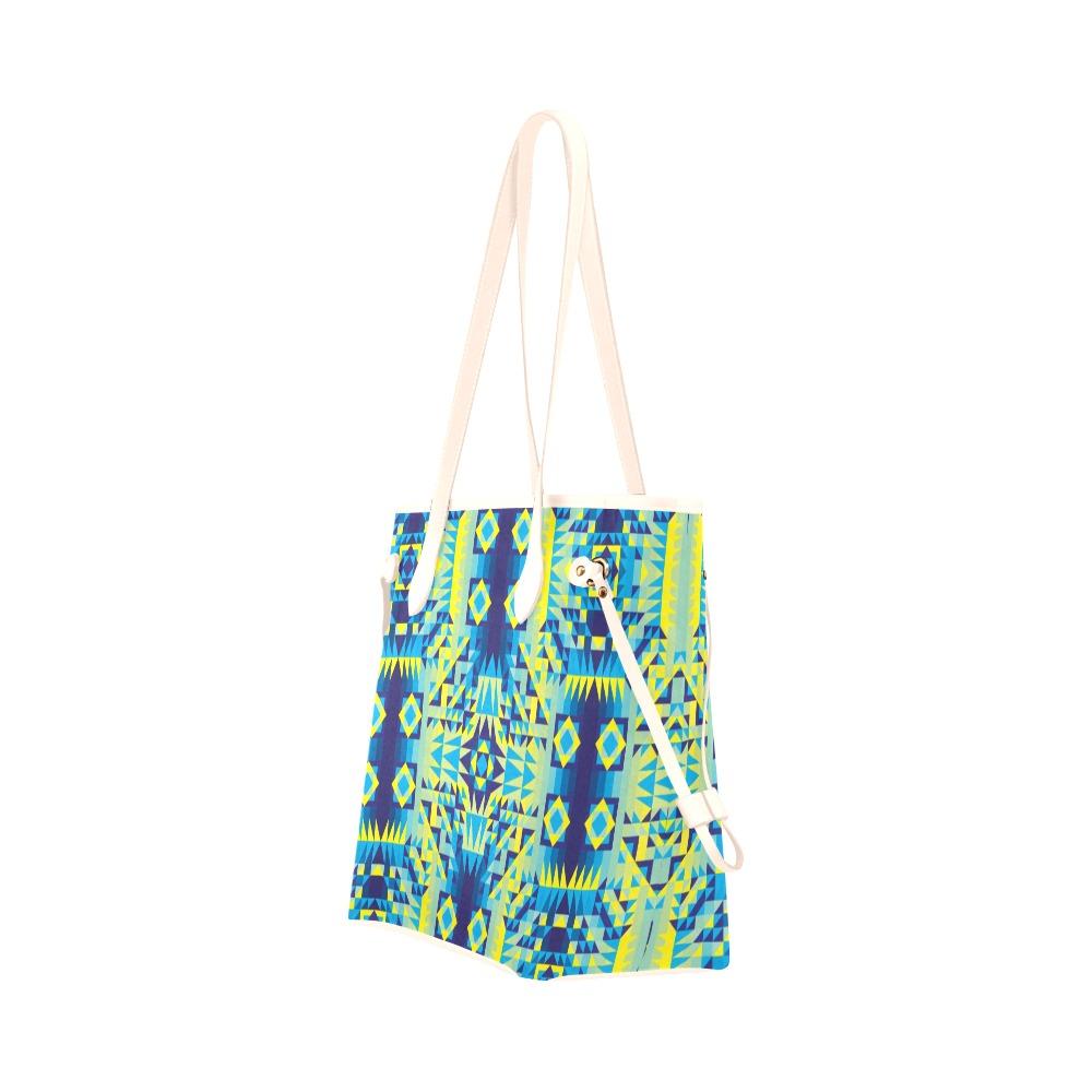 Kaleidoscope Jaune Bleu Clover Canvas Tote Bag (Model 1661) Clover Canvas Tote Bag (1661) e-joyer