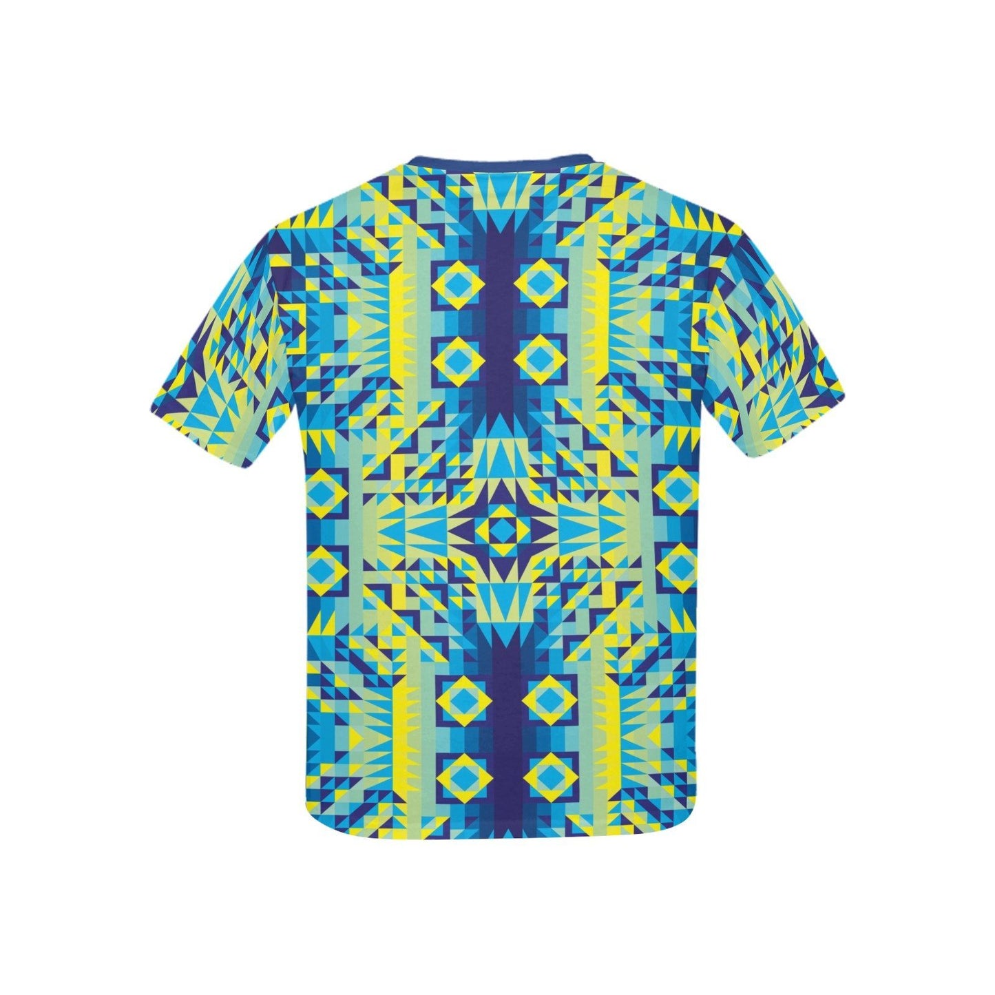 Kaleidoscope Jaune Bleu Kids' All Over Print T-shirt (USA Size) (Model T40) All Over Print T-shirt for Kid (T40) e-joyer