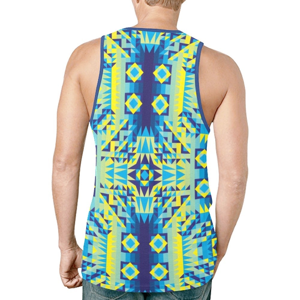 Kaleidoscope Jaune Bleu New All Over Print Tank Top for Men (Model T46) New All Over Print Tank Top for Men (T46) e-joyer